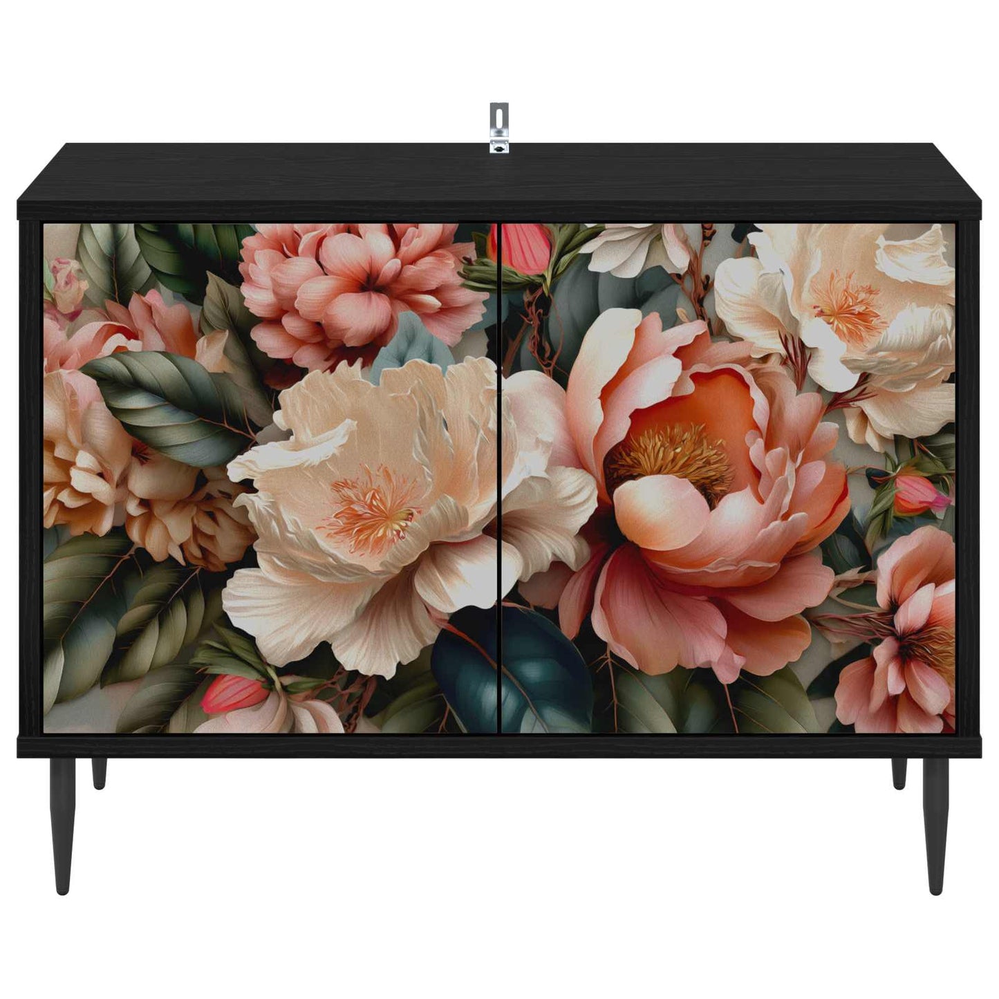 vidaXL TV Cabinet BORNE 69 x 33 x 50.5 cm Black Oak Engineered Wood 4