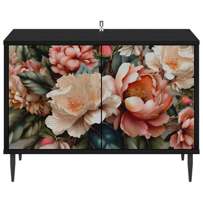 vidaXL TV Cabinet BORNE 69 x 33 x 50.5 cm Black Oak Engineered Wood 4