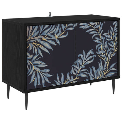 vidaXL TV Cabinet DOKKUM 69 x 33 x 50.5 cm Black Oak Engineered Wood 2