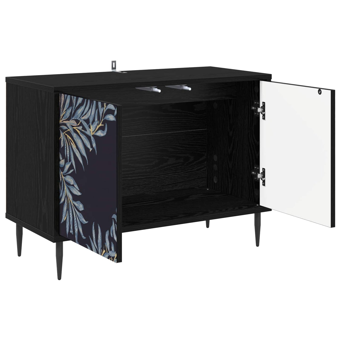 vidaXL TV Cabinet DOKKUM 69 x 33 x 50.5 cm Black Oak Engineered Wood 3