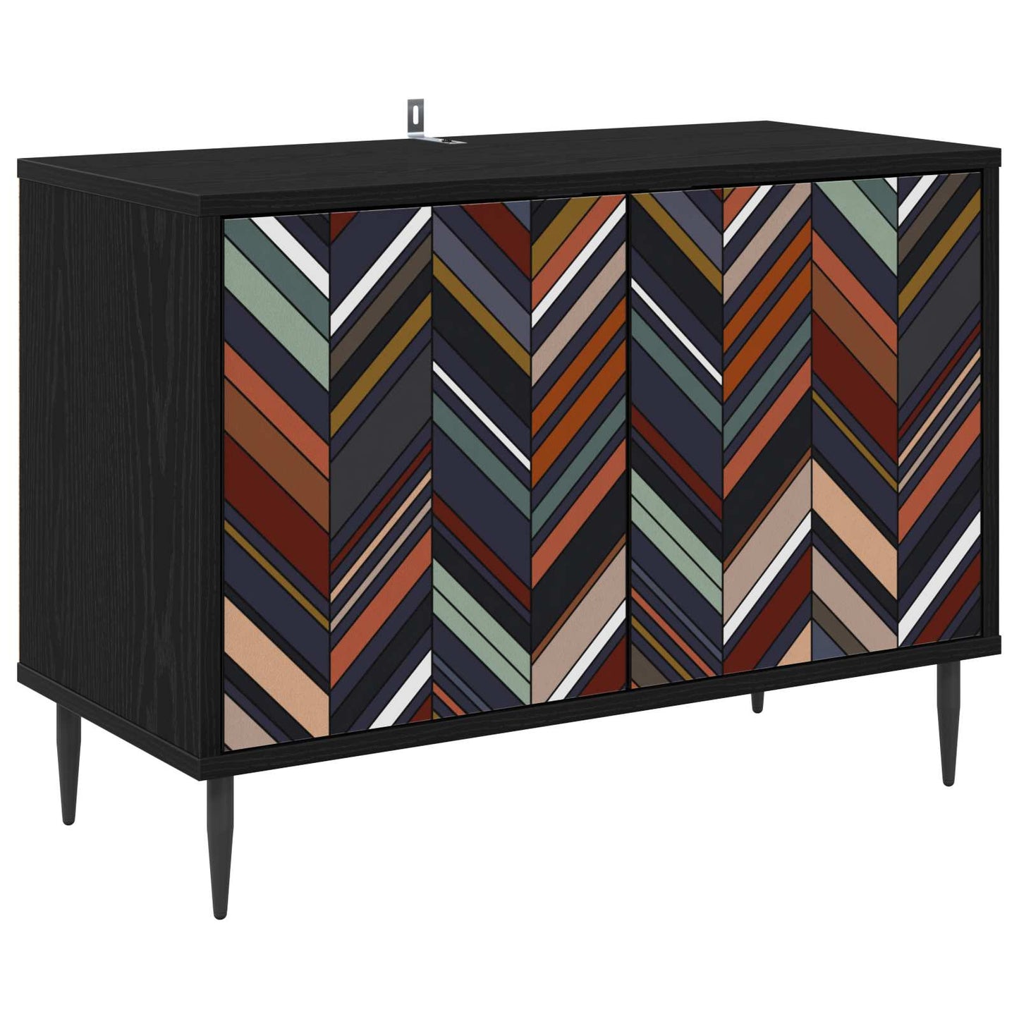 vidaXL TV Cabinet OMMEN 69 x 33 x 50.5 cm Black Oak Engineered Wood 2