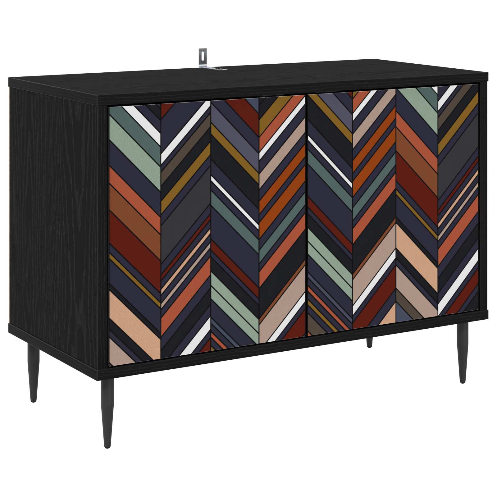 vidaXL TV Cabinet OMMEN 69 x 33 x 50.5 cm Black Oak Engineered Wood 2
