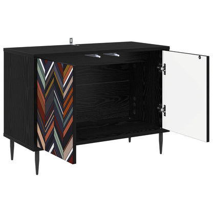 vidaXL TV Cabinet OMMEN 69 x 33 x 50.5 cm Black Oak Engineered Wood 3
