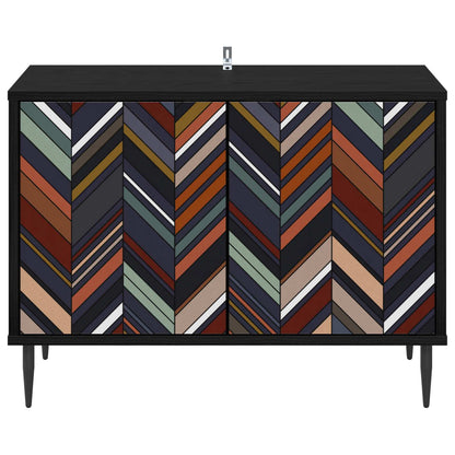 vidaXL TV Cabinet OMMEN 69 x 33 x 50.5 cm Black Oak Engineered Wood 4