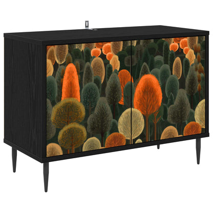 vidaXL TV Cabinet ZAANDAM 69 x 33 x 50.5 cm Black Oak Engineered Wood 2