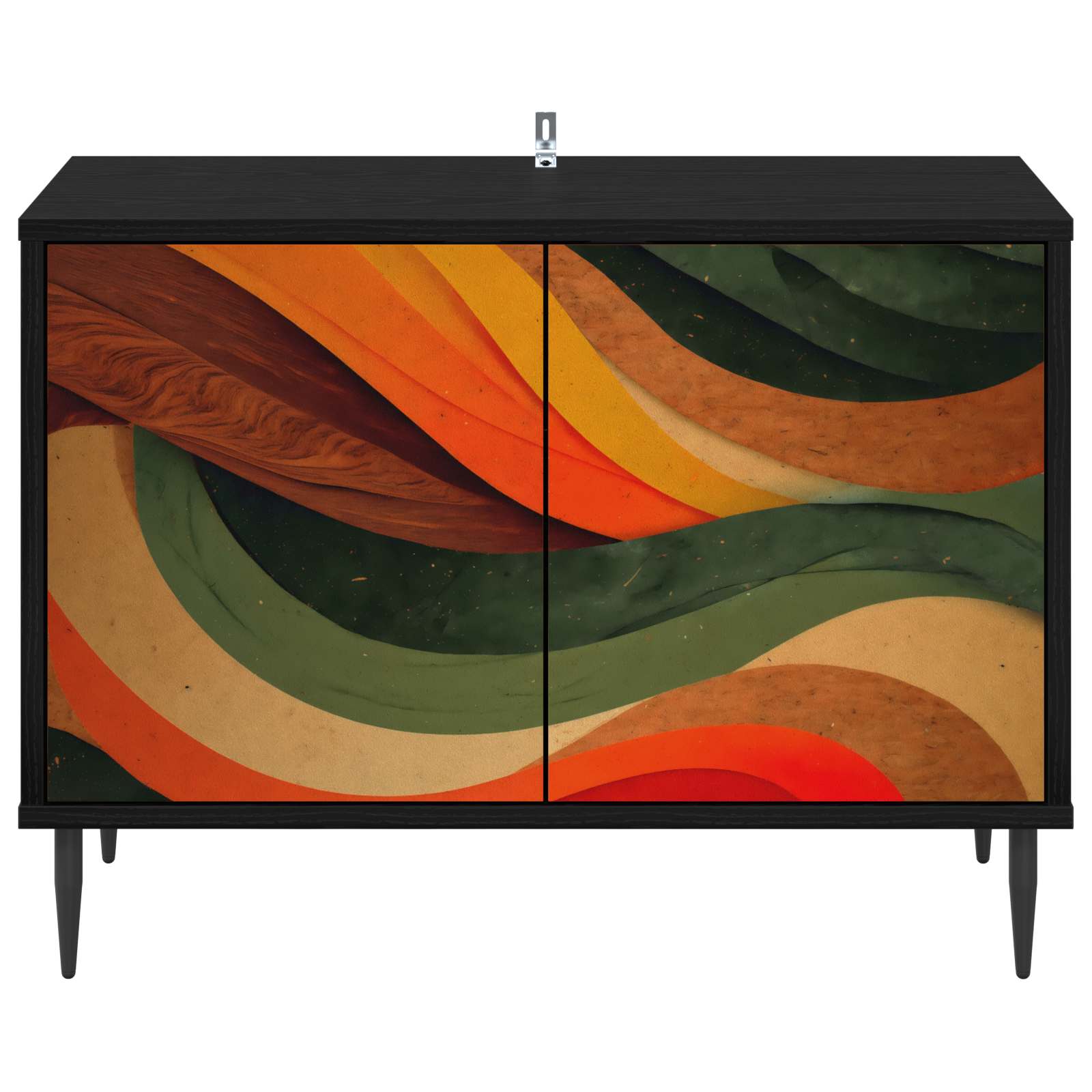 vidaXL TV Cabinet BONN 69 x 33 x 50.5 cm Black Oak Engineered Wood 4