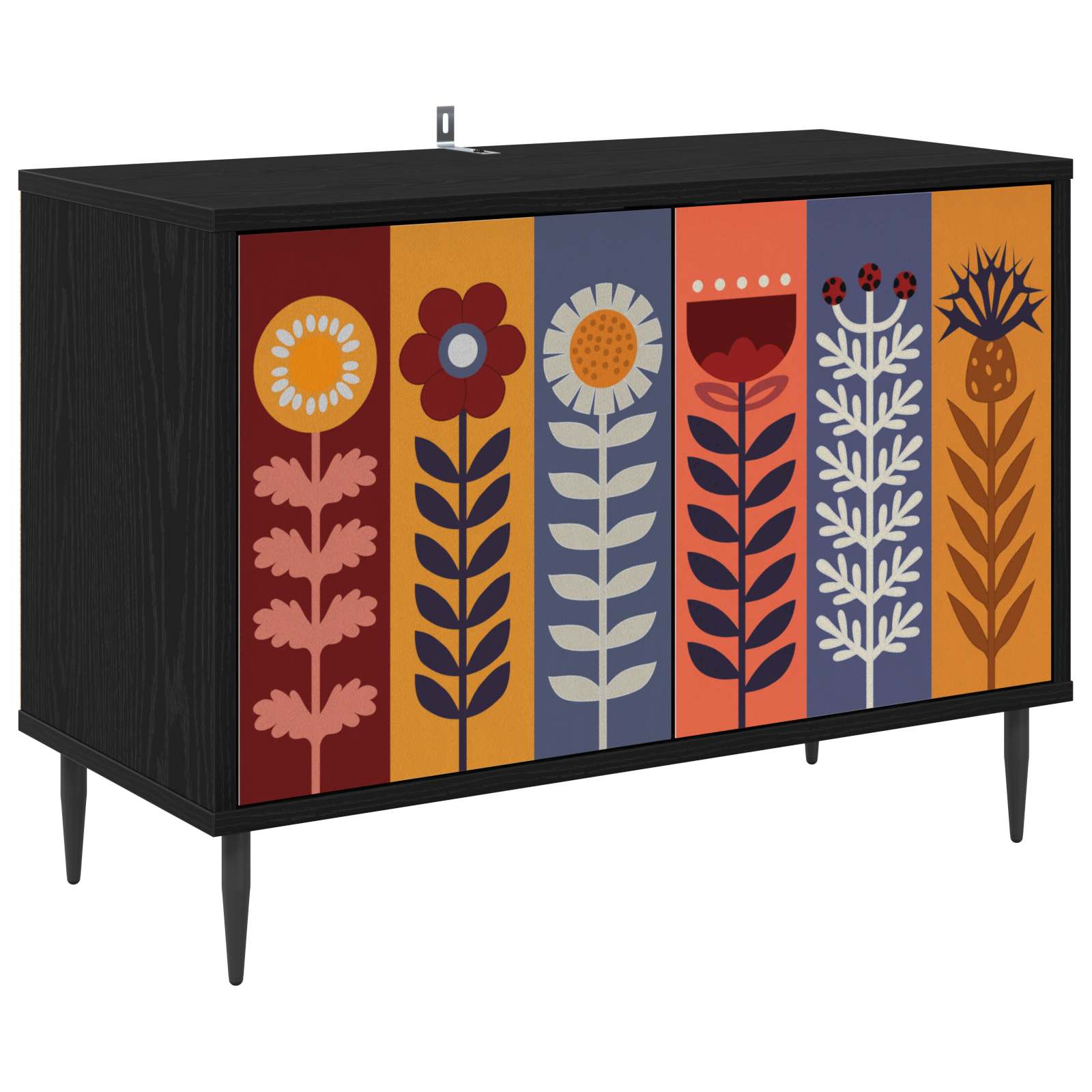 vidaXL TV Cabinet ESSEN 69 x 33 x 50.5 cm Black Oak Engineered Wood 2