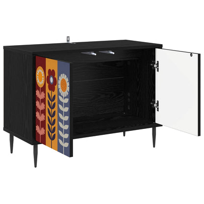 vidaXL TV Cabinet ESSEN 69 x 33 x 50.5 cm Black Oak Engineered Wood 3