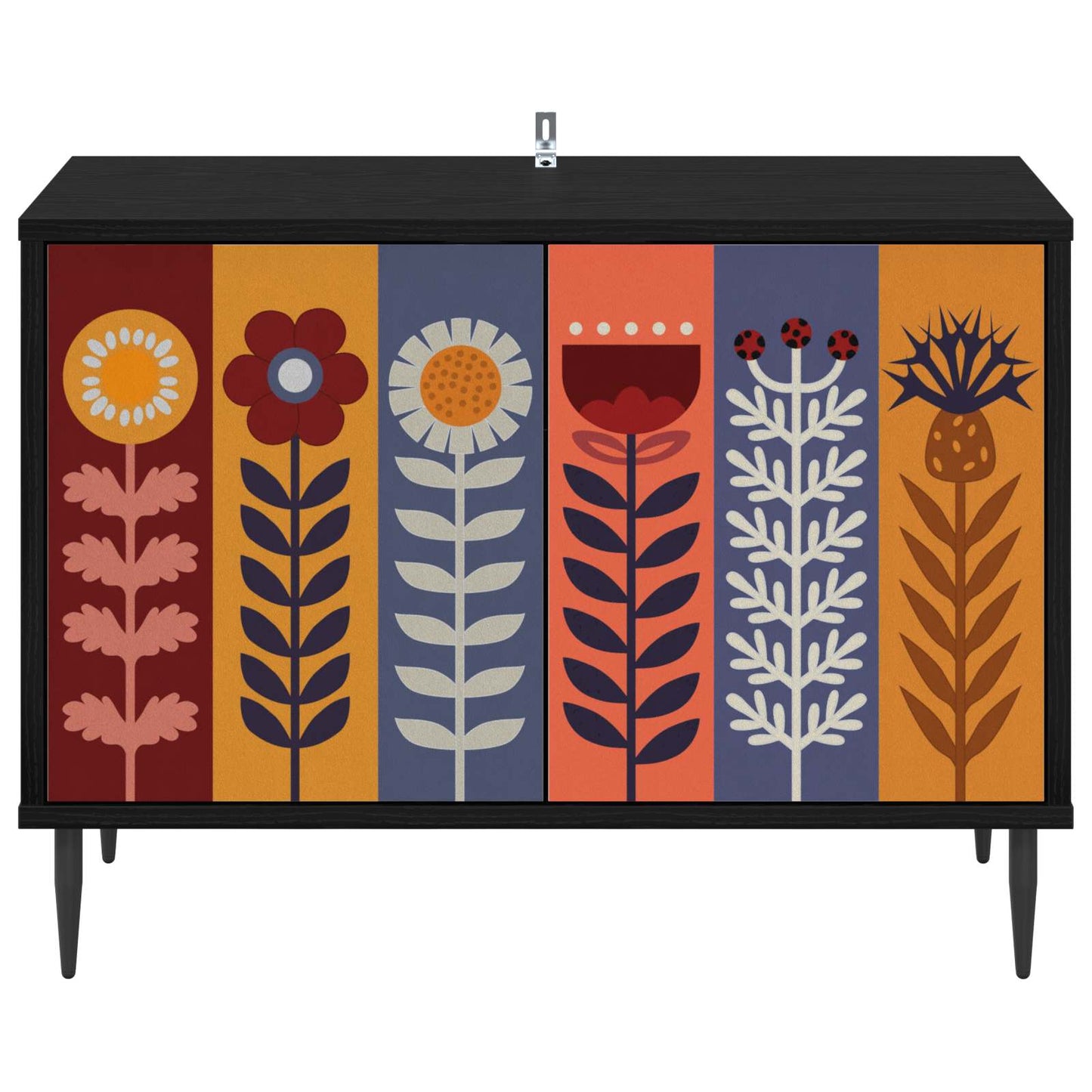 vidaXL TV Cabinet ESSEN 69 x 33 x 50.5 cm Black Oak Engineered Wood 4