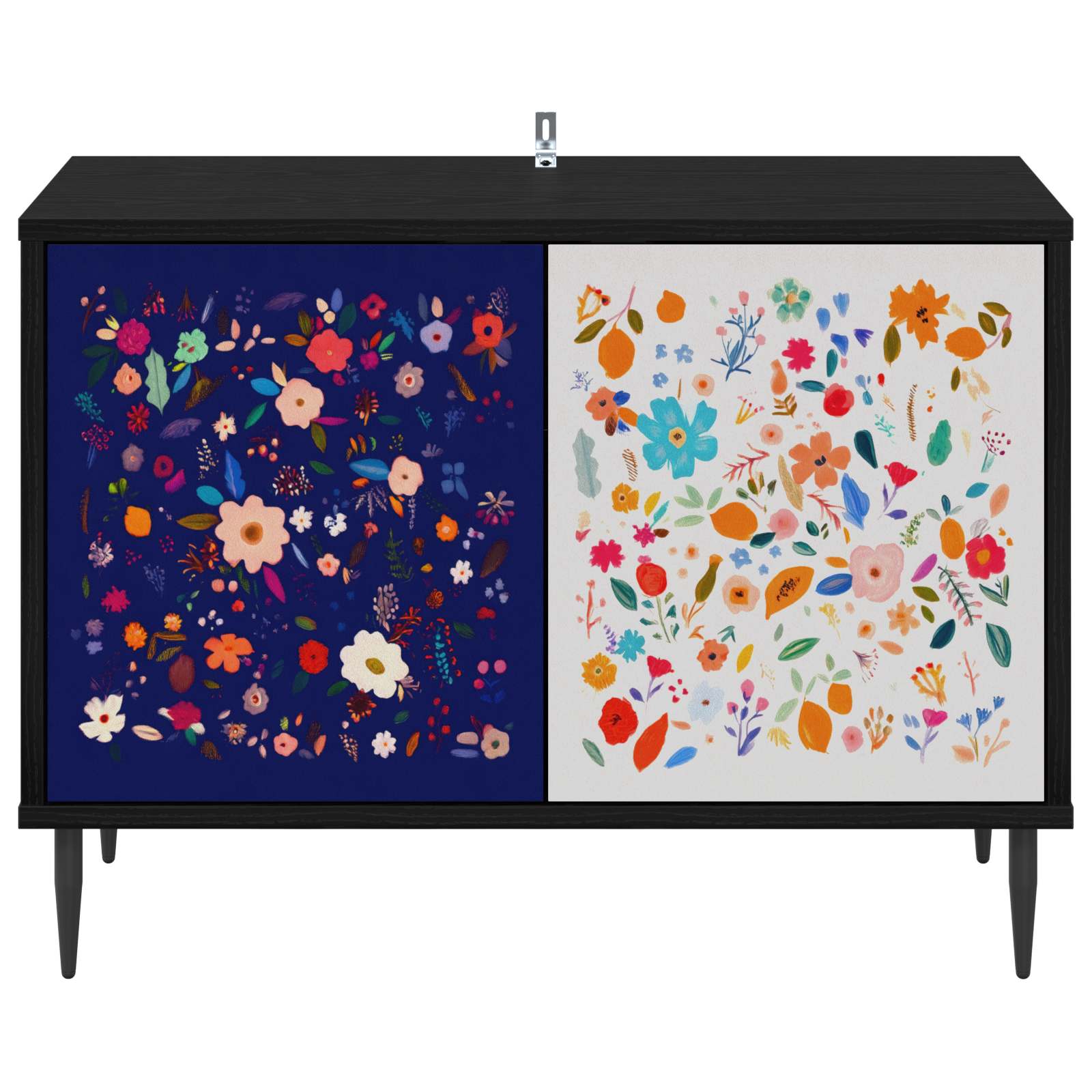 vidaXL TV Cabinet MAINZ 69 x 33 x 50.5 cm Black Oak Engineered Wood 4