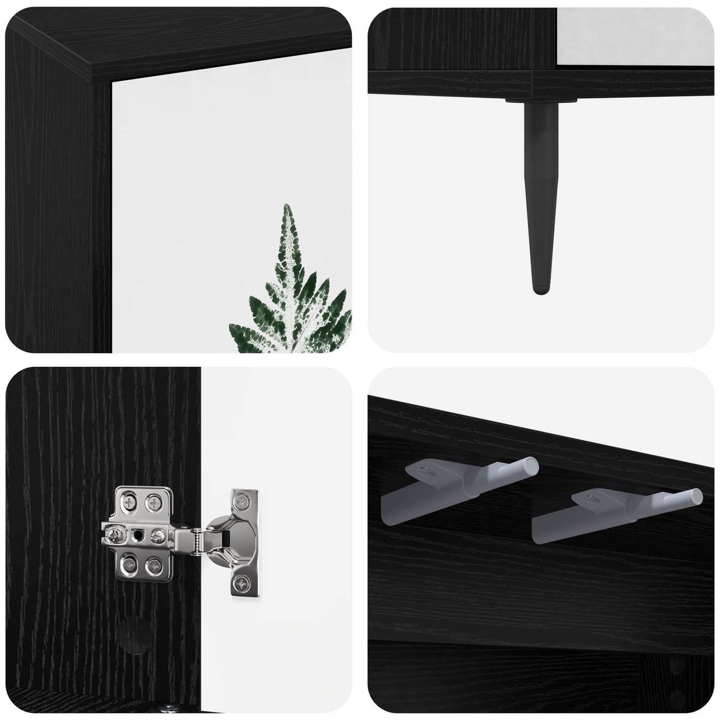 vidaXL TV Cabinet HANAU 69 x 33 x 50.5 cm Black Oak Engineered Wood 6
