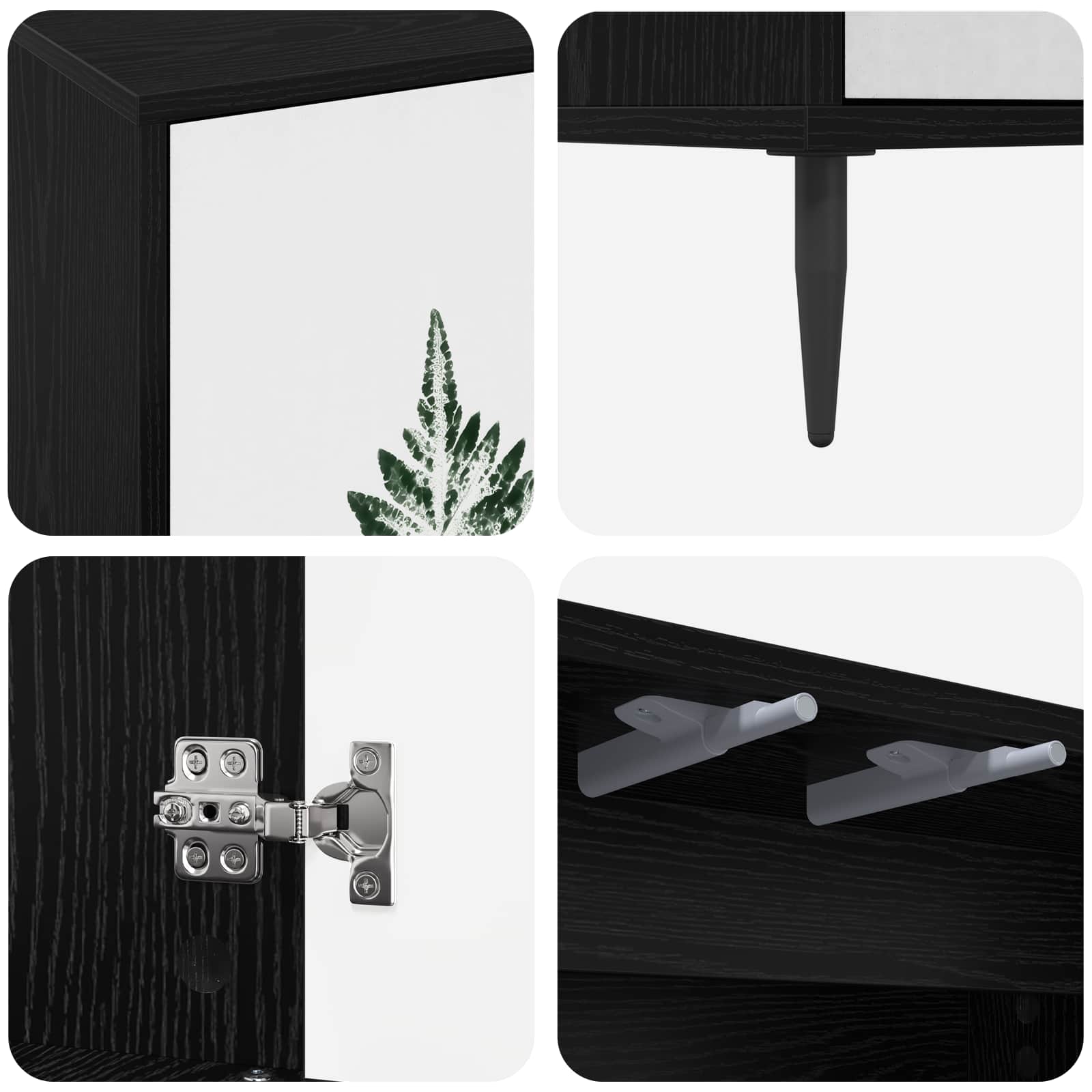vidaXL TV Cabinet HANAU 69 x 33 x 50.5 cm Black Oak Engineered Wood 6