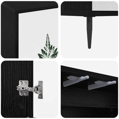vidaXL TV Cabinet HANAU 69 x 33 x 50.5 cm Black Oak Engineered Wood 6