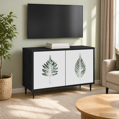 vidaXL TV Cabinet HANAU 69 x 33 x 50.5 cm Black Oak Engineered Wood 1