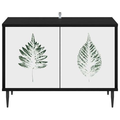 vidaXL TV Cabinet HANAU 69 x 33 x 50.5 cm Black Oak Engineered Wood 4