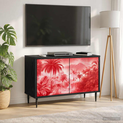 vidaXL TV Cabinet AACHEN 69 x 33 x 50.5 cm Black Oak Engineered Wood 1