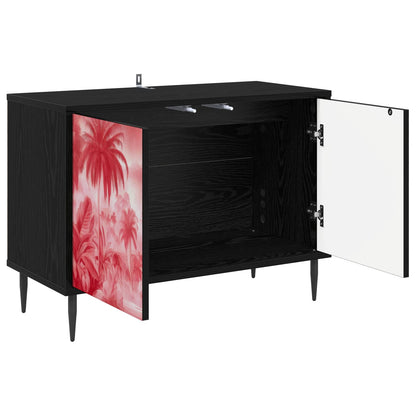vidaXL TV Cabinet AACHEN 69 x 33 x 50.5 cm Black Oak Engineered Wood 4
