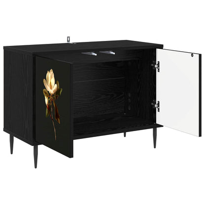vidaXL TV Cabinet BREMEN 69 x 33 x 50.5 cm Black Oak Engineered Wood 3