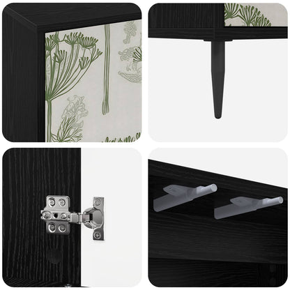 vidaXL TV Cabinet GOTHA 69 x 33 x 50.5 cm Black Oak Engineered Wood 6