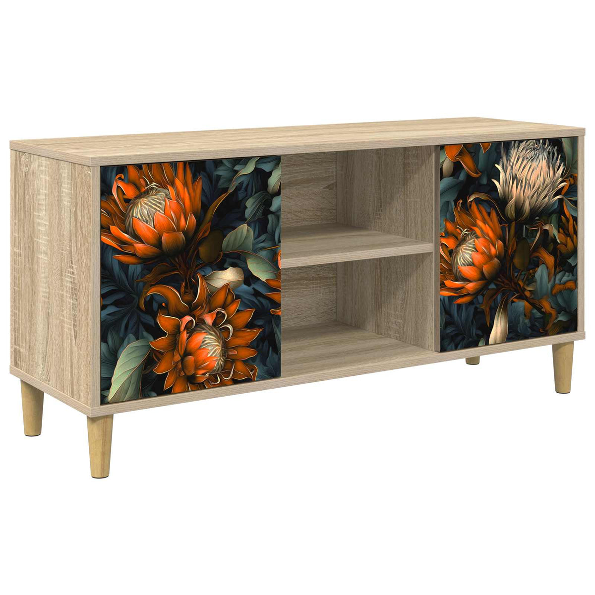TV Cabinet BONN 102 x 33 x 50 cm Sonoma Engineered Wood Orange print