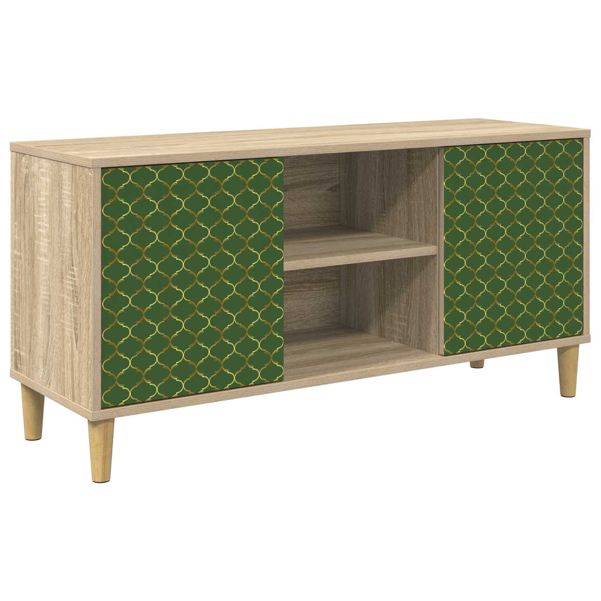 TV Cabinet BONN 102 x 33 x 50 cm Sonoma Engineered Wood Emerald geometric print