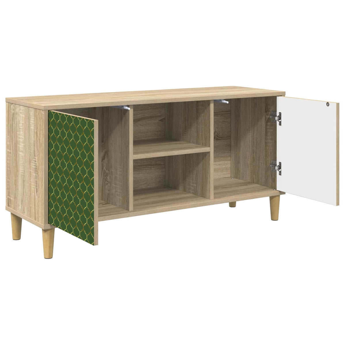 TV Cabinet BONN 102 x 33 x 50 cm Sonoma Engineered Wood Emerald geometric print
