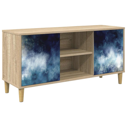 TV Cabinet BONN 102 x 33 x 50 cm Sonoma Engineered Wood Blue marble print