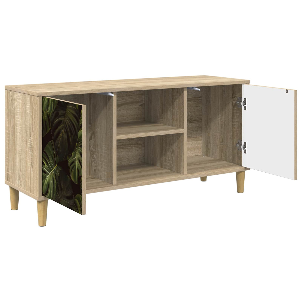 TV Cabinet BONN 102 x 33 x 50 cm Sonoma Engineered Wood Palm leave print