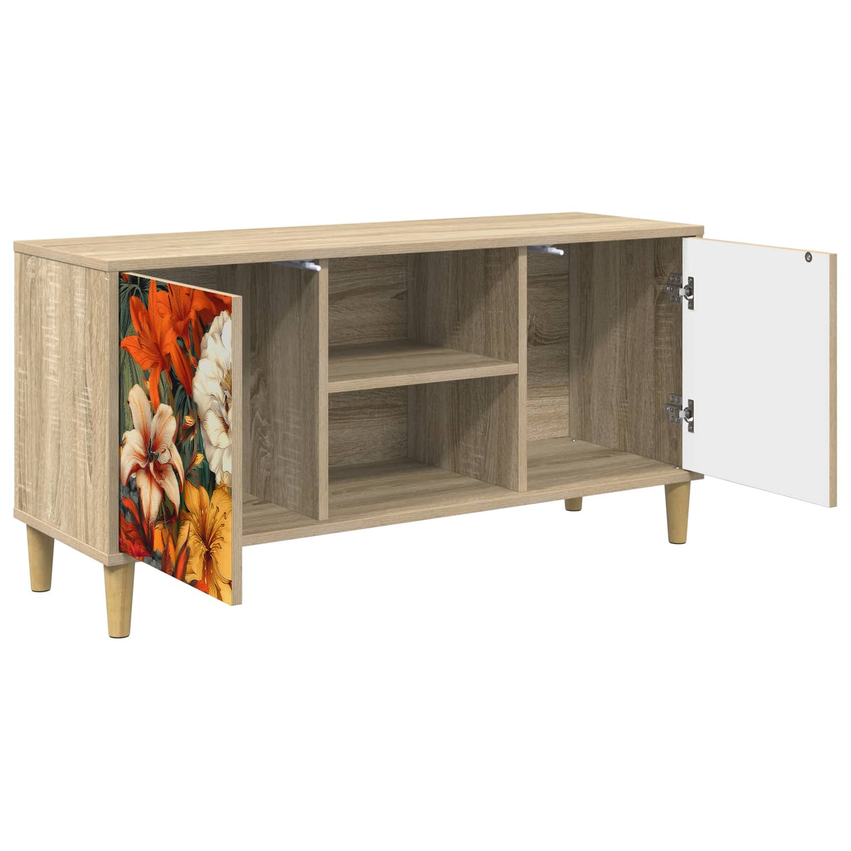 TV Cabinet BONN 102 x 33 x 50 cm Sonoma Engineered Wood Lily print