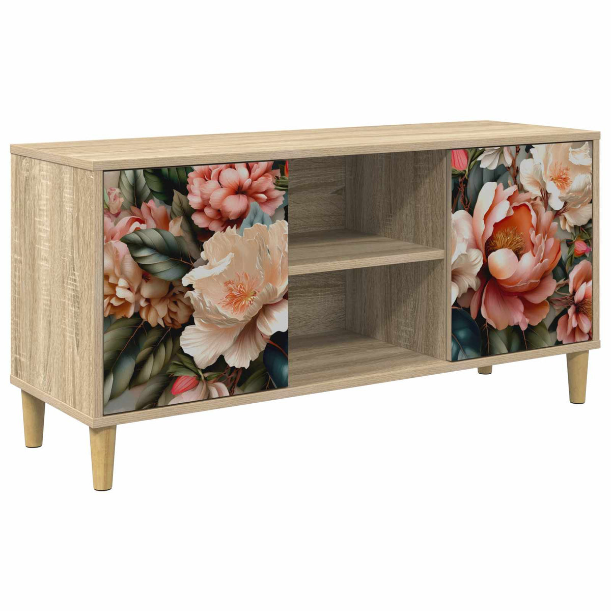 TV Cabinet BONN 102 x 33 x 50 cm Sonoma Engineered Wood Light peony print