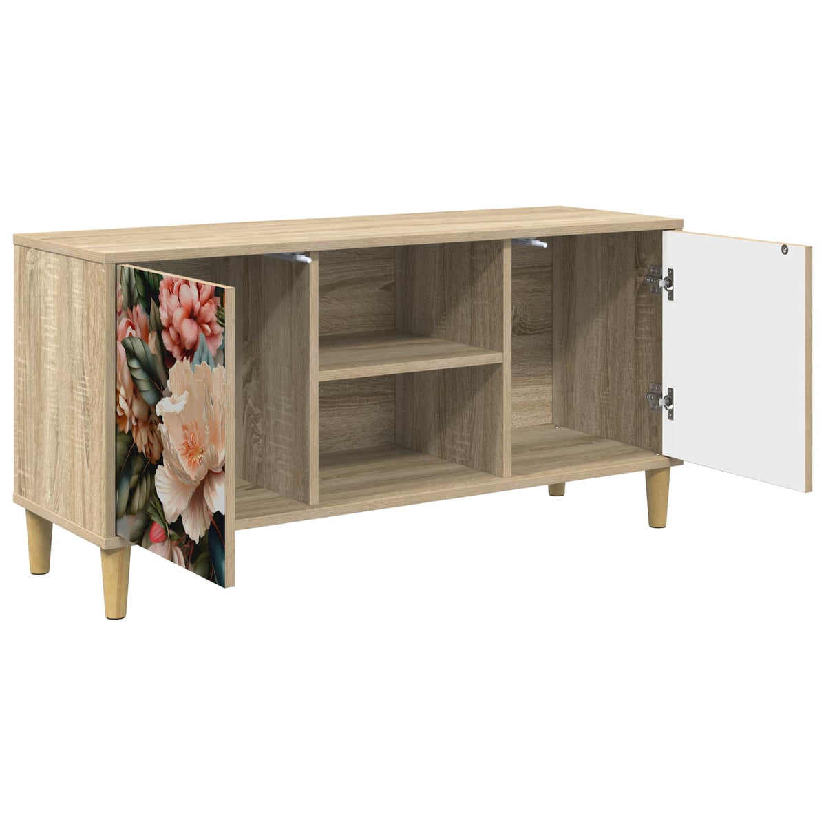 TV Cabinet BONN 102 x 33 x 50 cm Sonoma Engineered Wood Light peony print