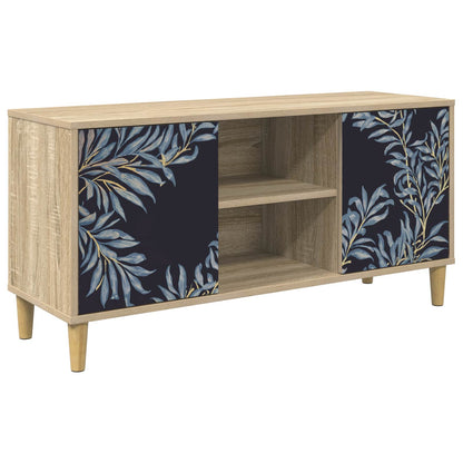 TV Cabinet BONN 102 x 33 x 50 cm Sonoma Engineered Wood Blue fern print