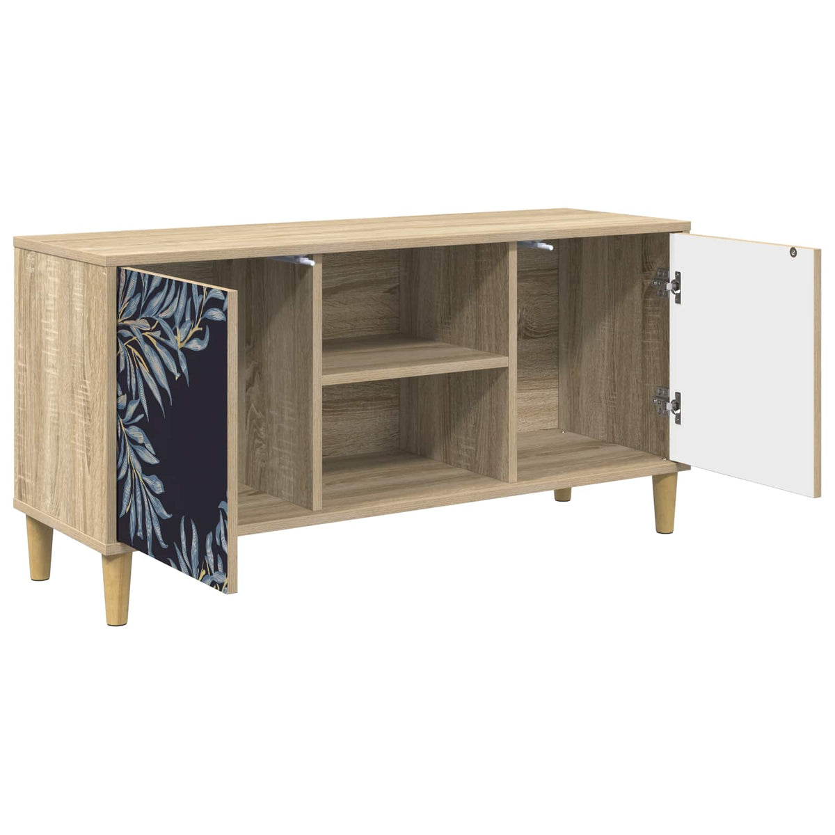 TV Cabinet BONN 102 x 33 x 50 cm Sonoma Engineered Wood Blue fern print