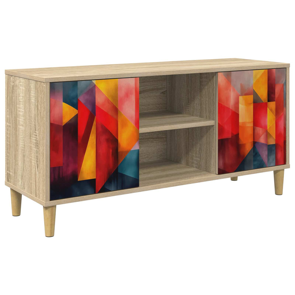 vidaXL TV Cabinet HEESCH 102 x 33 x 50 cm Sonoma Engineered Wood 2