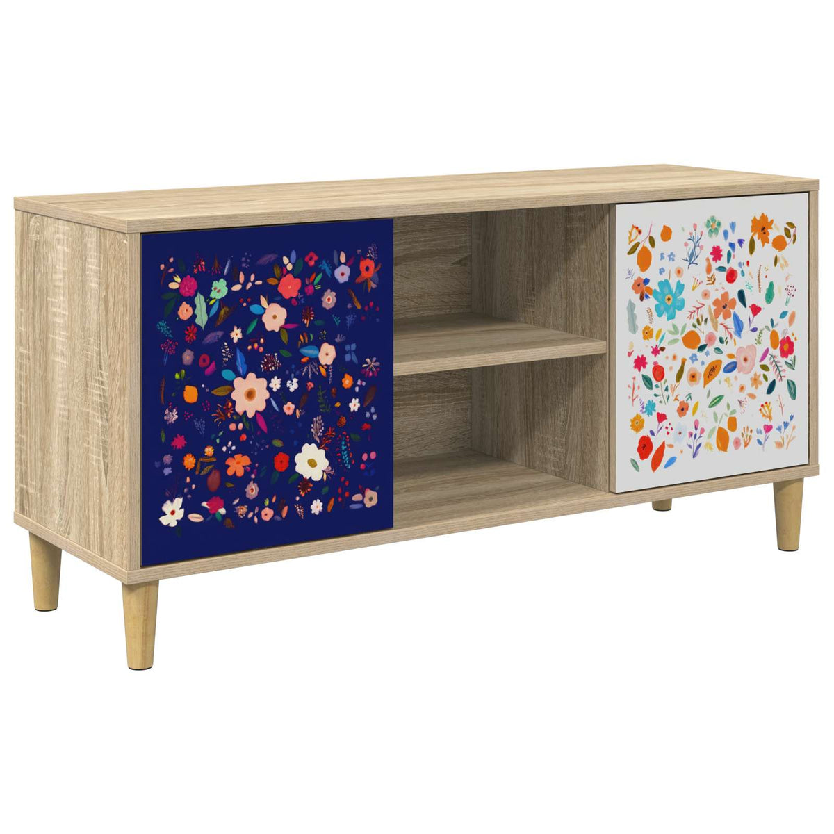 TV Cabinet BONN 102 x 33 x 50 cm Sonoma Engineered Wood Floral print