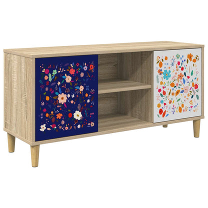 TV Cabinet BONN 102 x 33 x 50 cm Sonoma Engineered Wood Floral print