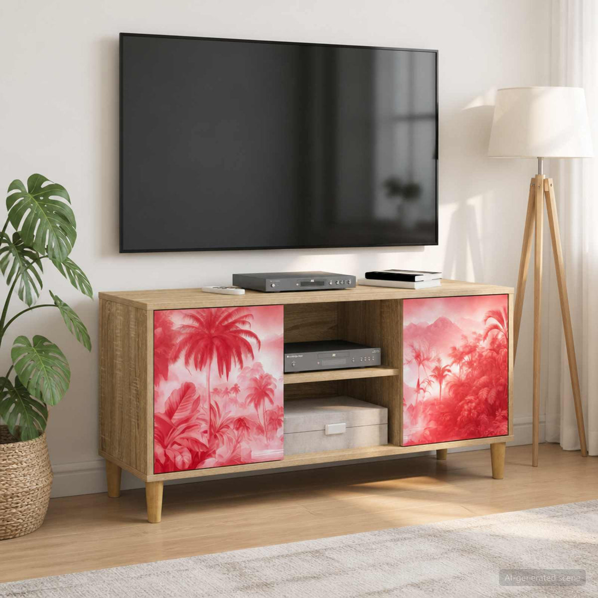 vidaXL TV Cabinet AACHEN 102 x 33 x 50 cm Sonoma Engineered Wood 1