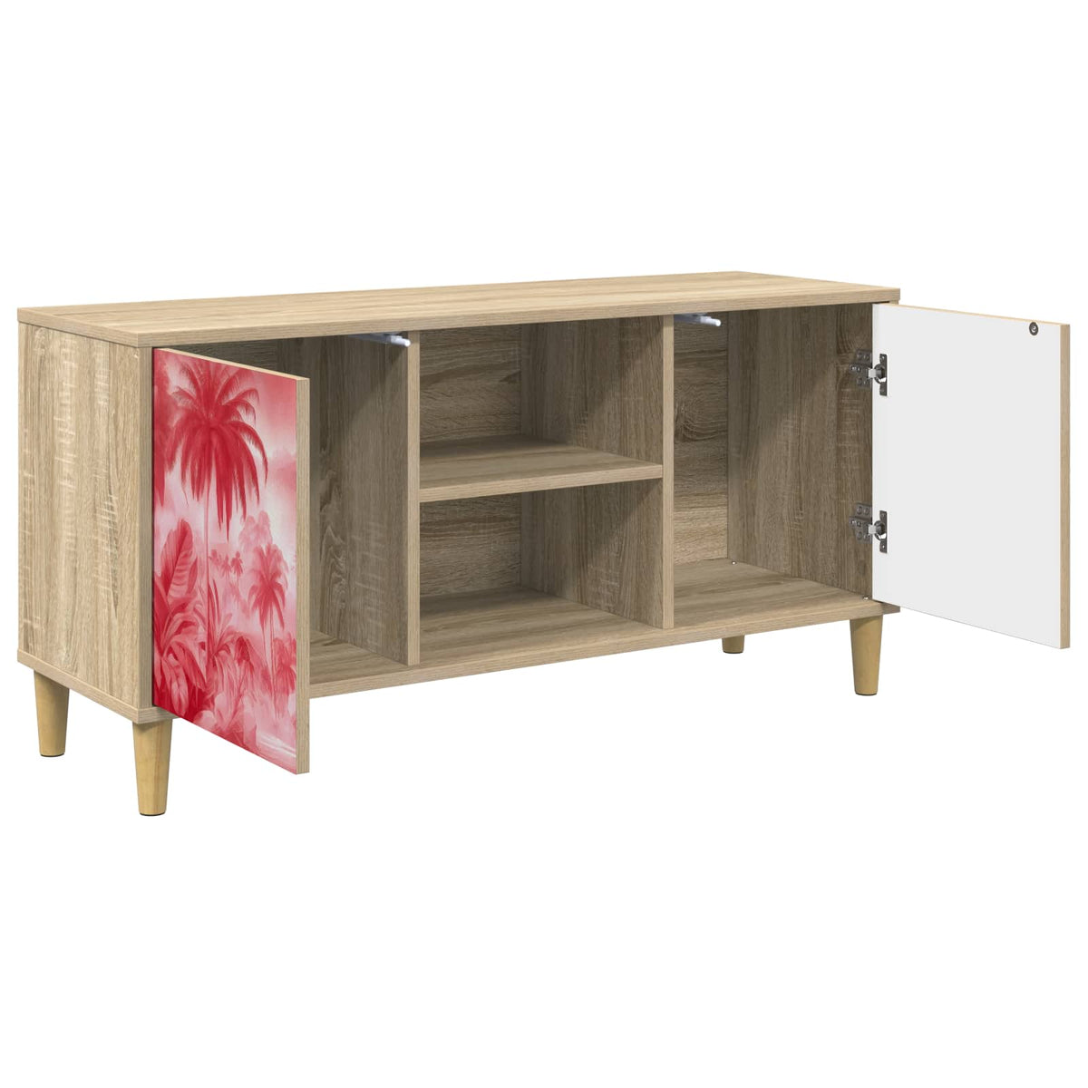 TV Cabinet BONN 102 x 33 x 50 cm Sonoma Engineered Wood Pink palm tree print