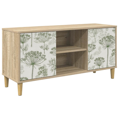 TV Cabinet BONN 102 x 33 x 50 cm Sonoma Engineered Wood Green tree print