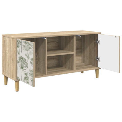 TV Cabinet BONN 102 x 33 x 50 cm Sonoma Engineered Wood Green tree print
