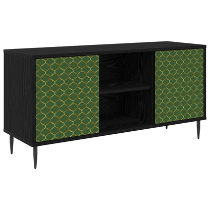 vidaXL TV Cabinet GELEEN 102 x 33 x 51 cm Black Oak Engineered Wood 2