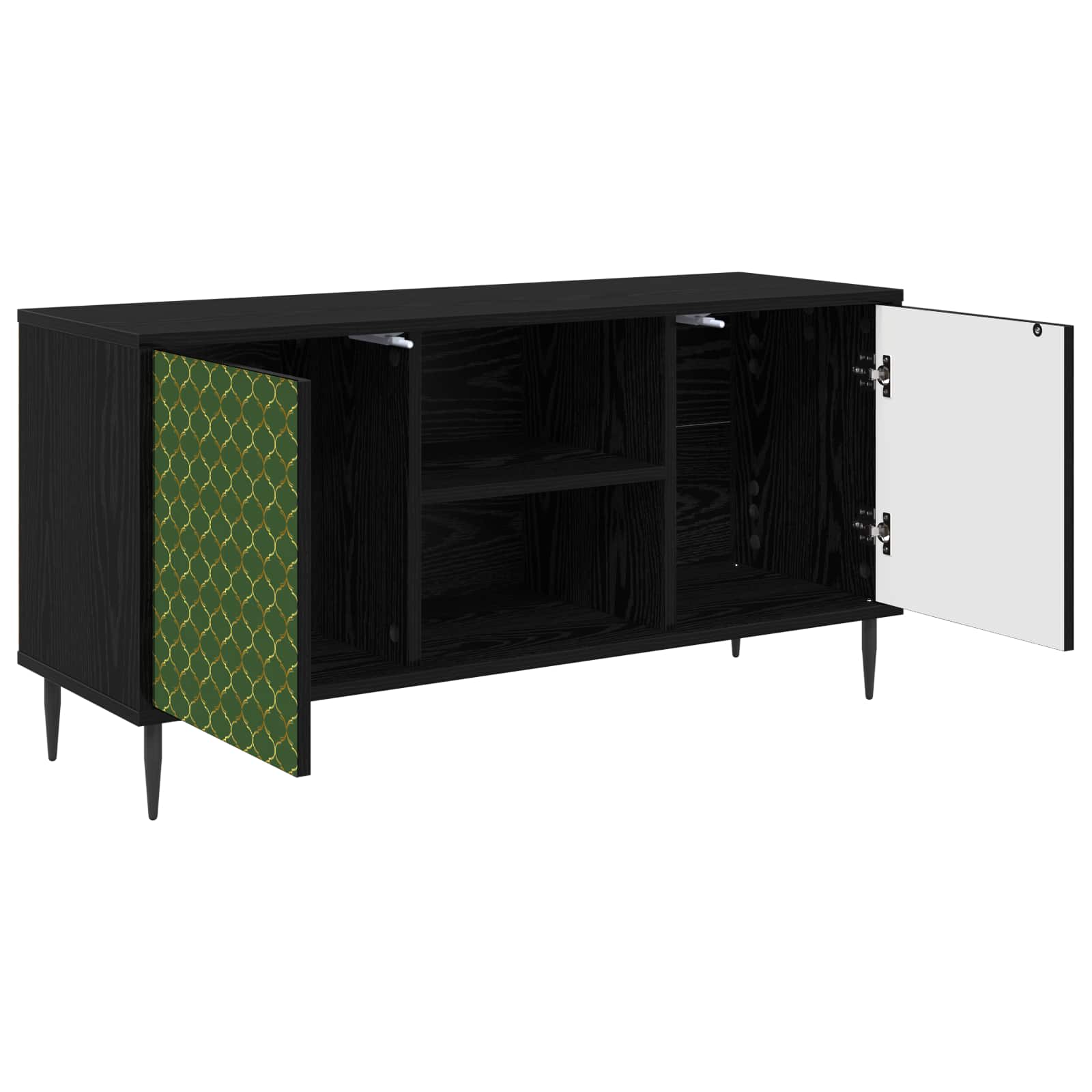 vidaXL TV Cabinet GELEEN 102 x 33 x 51 cm Black Oak Engineered Wood 3