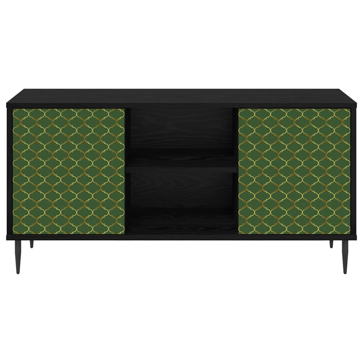 vidaXL TV Cabinet GELEEN 102 x 33 x 51 cm Black Oak Engineered Wood 4