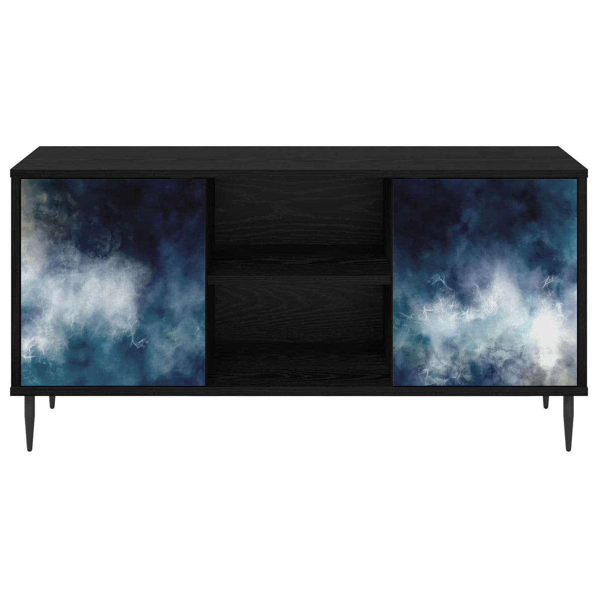vidaXL TV Cabinet RAALTE 102 x 33 x 51 cm Black Oak Engineered Wood 4