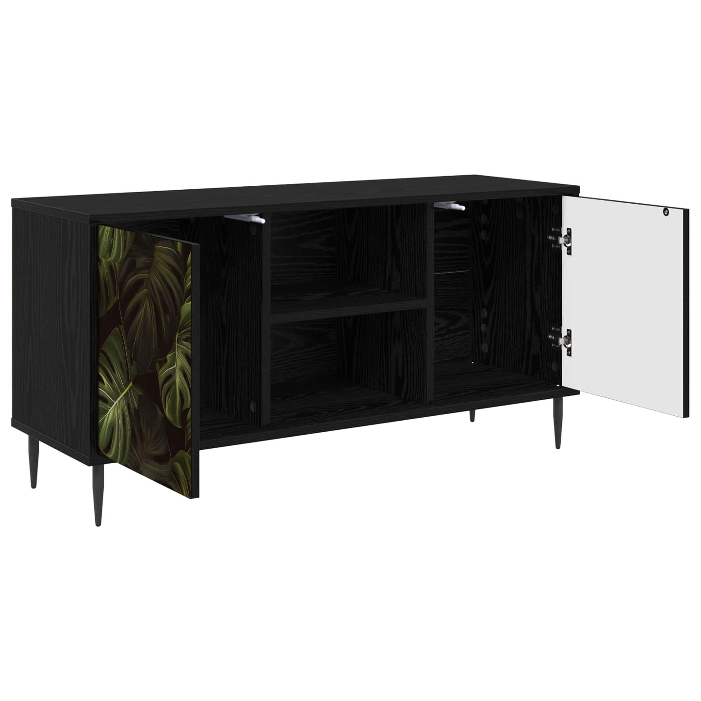 vidaXL TV Cabinet ELBURG 102 x 33 x 51 cm Black Oak Engineered Wood 3
