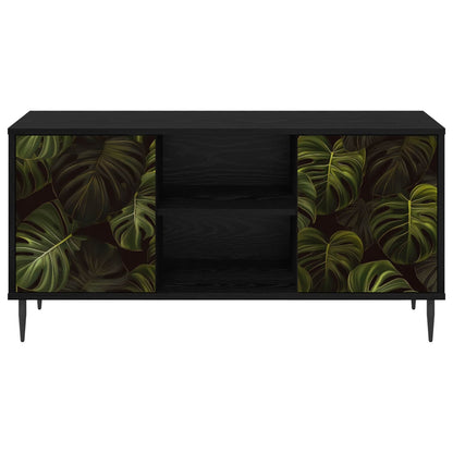 vidaXL TV Cabinet ELBURG 102 x 33 x 51 cm Black Oak Engineered Wood 4