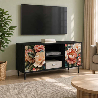 vidaXL TV Cabinet BORNE 102 x 33 x 51 cm Black Oak Engineered Wood 1