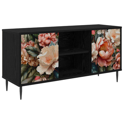 vidaXL TV Cabinet BORNE 102 x 33 x 51 cm Black Oak Engineered Wood 2