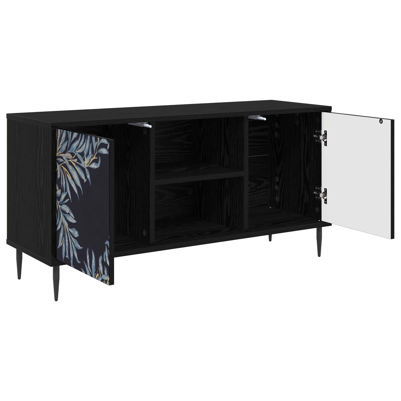 vidaXL TV Cabinet DOKKUM 102 x 33 x 51 cm Black Oak Engineered Wood 3