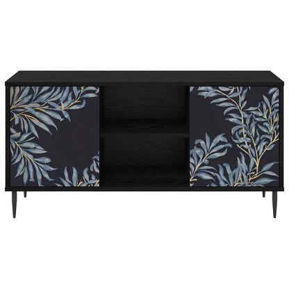 vidaXL TV Cabinet DOKKUM 102 x 33 x 51 cm Black Oak Engineered Wood 4